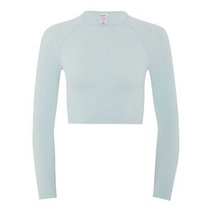HIIT Womens/Ladies Ribbed Slim Crop Sweatshirt / Light Blue